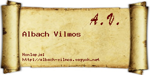 Albach Vilmos névjegykártya